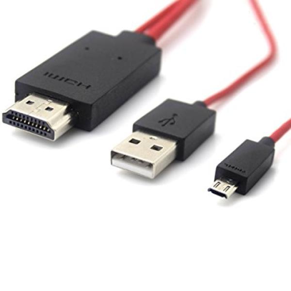 MHL Micro USB to HDMI وصلة تحويل من جلاكسي S5/4S نوت 2/3 إلى اتش دي لعرض شاشة الجلكسي على التلفاز او البروجكتر 